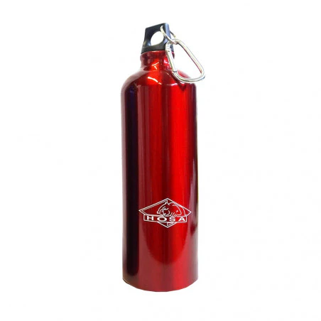 Hosa Aluminio Mosquetón 1 Litro funda neopreno roja - Botella cantimplora