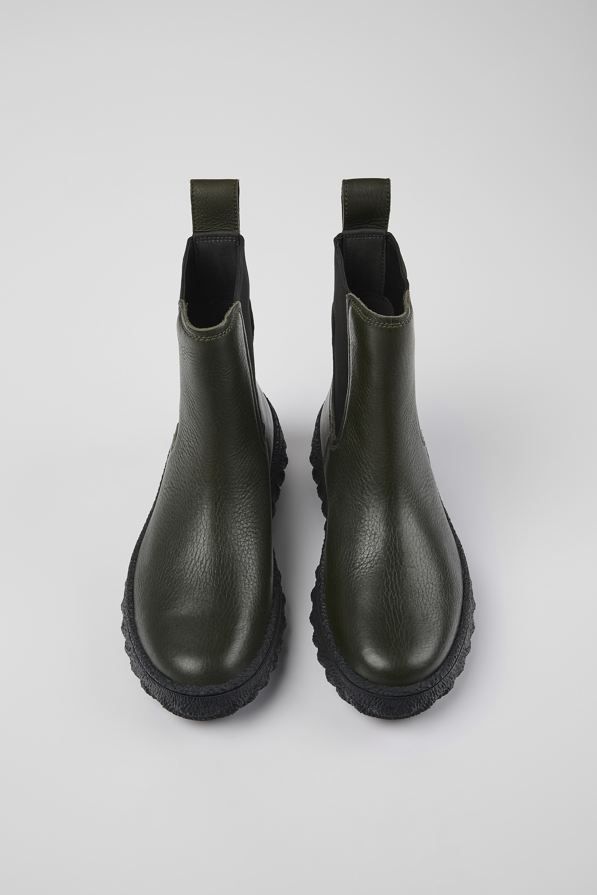 Ground MICHELIN - Green leather ankle boots for women