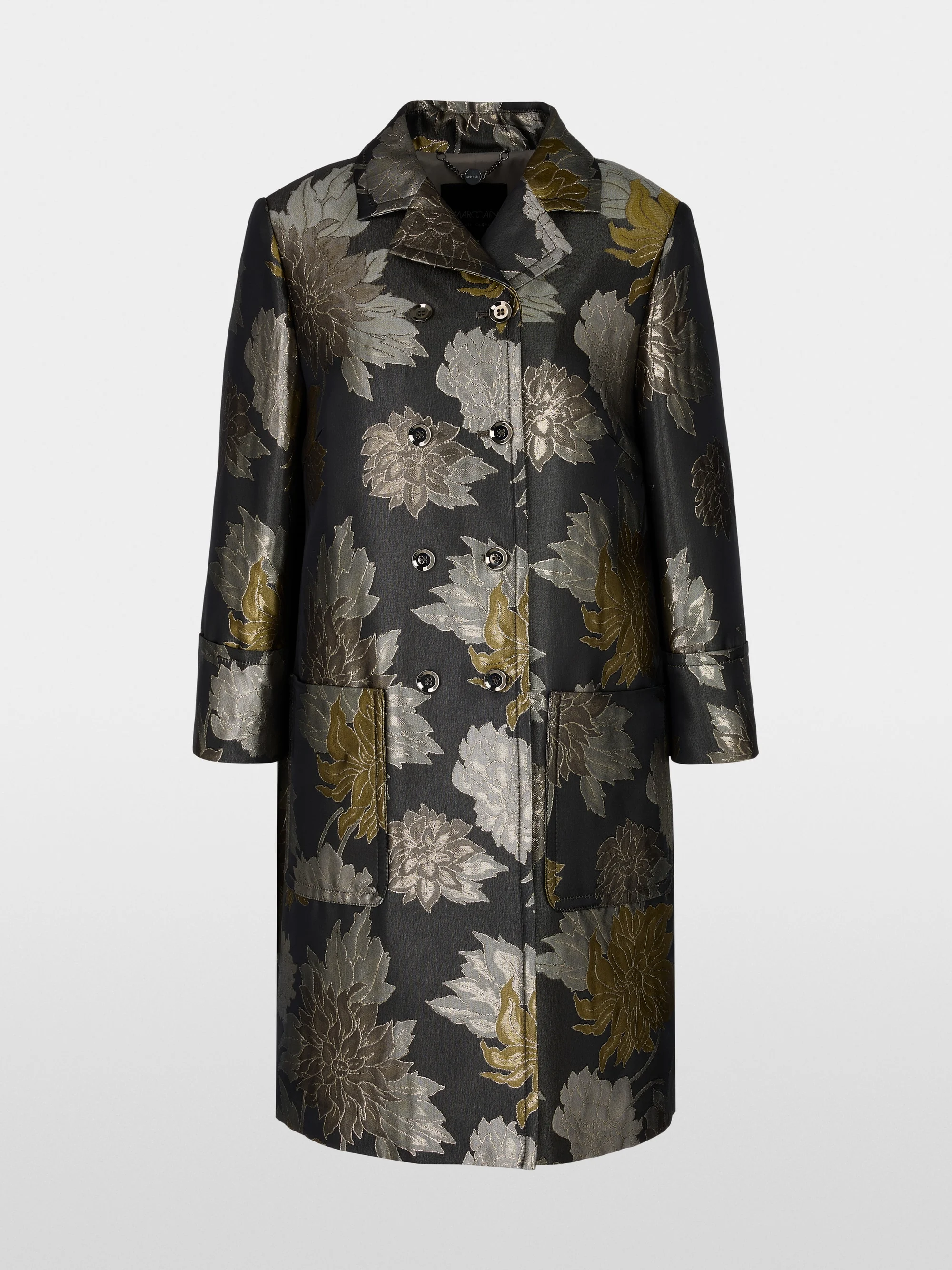 Marc-Cain Floral jacquard coat with lurex