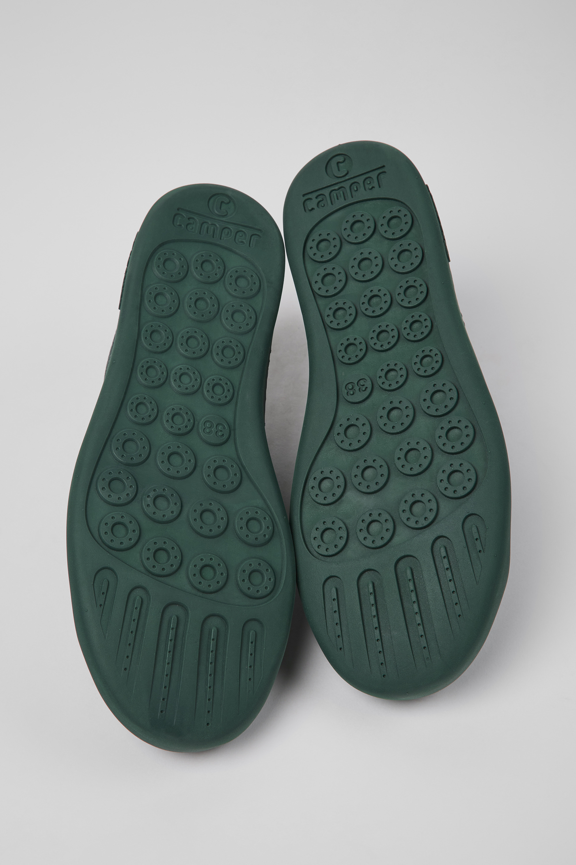 Peu Touring - Green leather sneakers for women