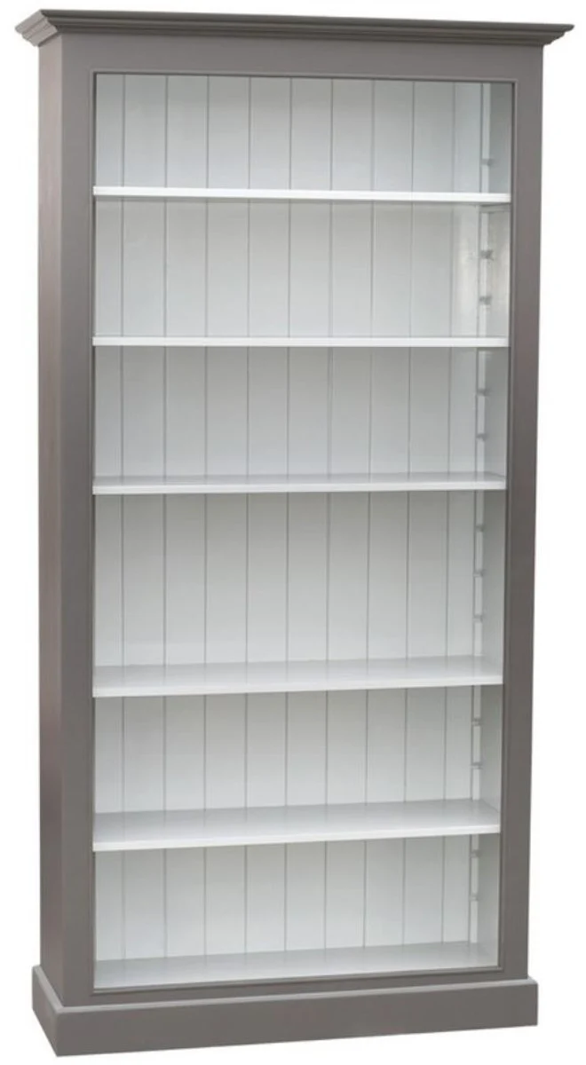 Casa Padrino country style bookcase gray / white 109 x 39 x H. 210 cm - Living Room Furniture in Country Style