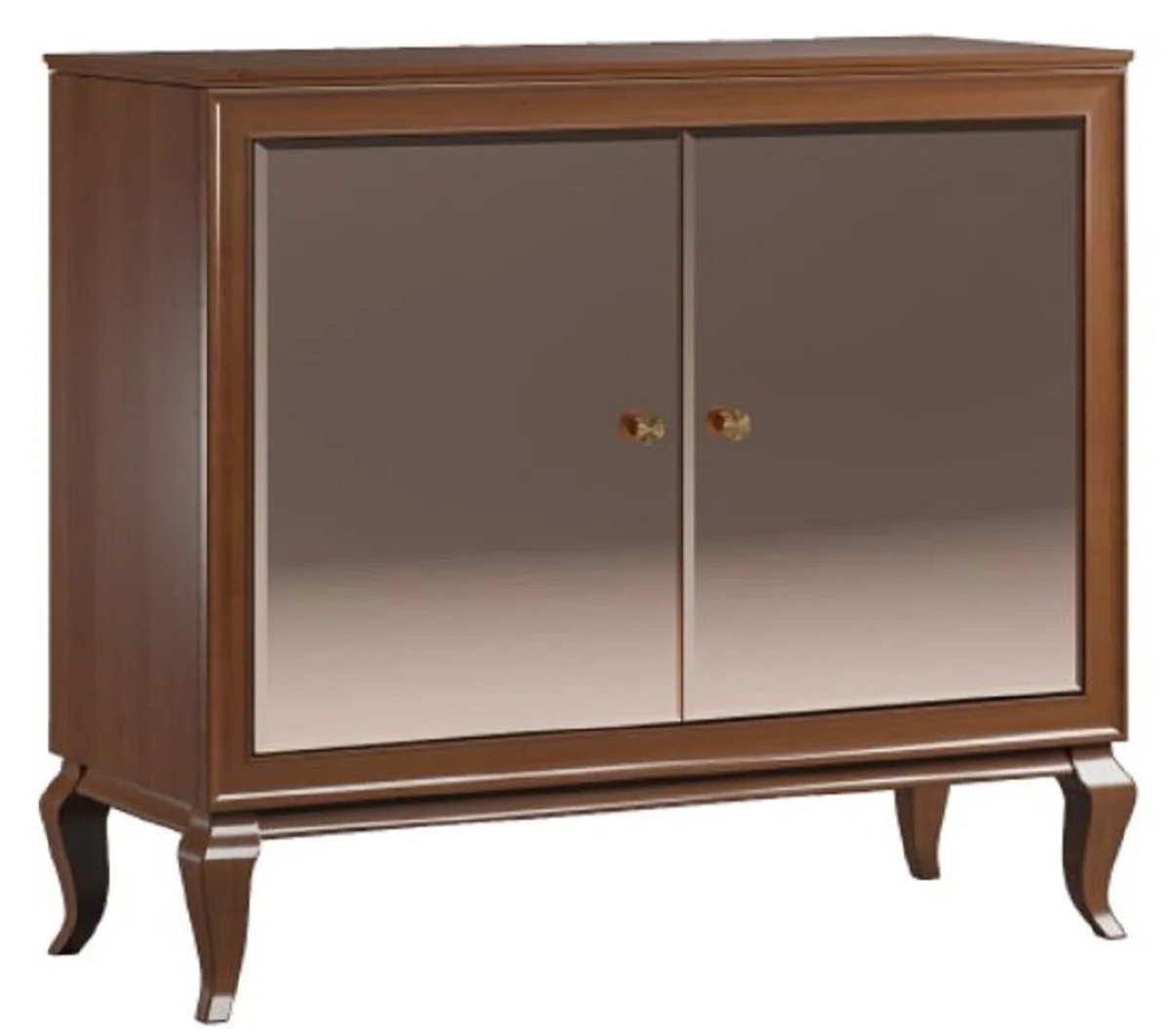 Casa Padrino aparador Art Deco de lujo marrón oscuro 108,7 x 43,5 x A. 95,5 cm - Armario de madera maciza con 2 puertas espejadas - Muebles de Sala Art Deco