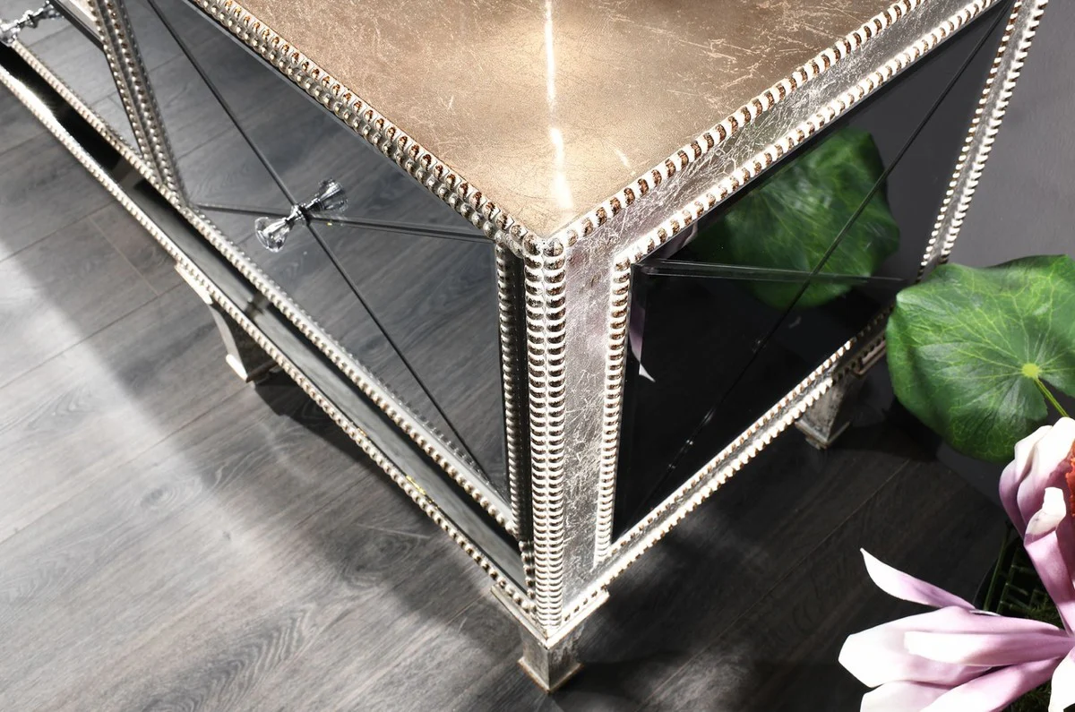 Casa Padrino gabinete de la TV barroco de lujo con vidrio espejo plata / oro 200 x 55 x A. 72 cm - Gabinete de televisi¨®n - Calidad de Lujo