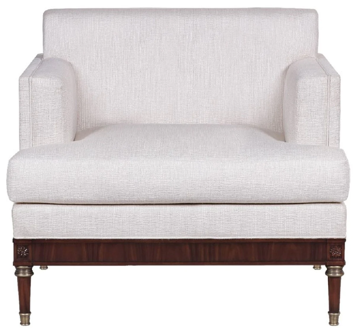 Casa Padrino sill¨®n de sal¨®n Art Deco de lujo blanco / marr¨®n oscuro 92 x 83 x A. 82 cm - Muebles de Sal¨®n Art Deco - Calidad de Lujo