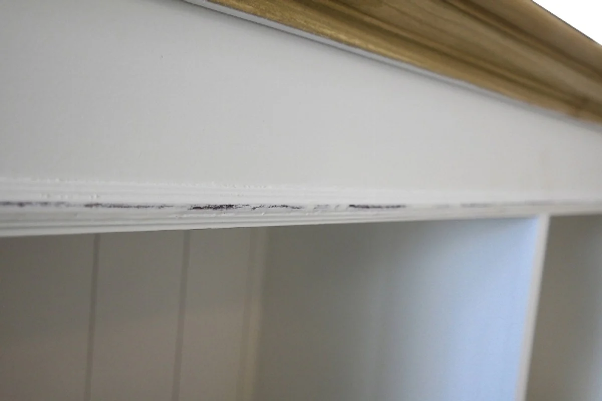 Casa Padrino Country Style Wall Cabinet Antique White / Brown 160 x 40 x H. 206 cm - Country Style Furniture