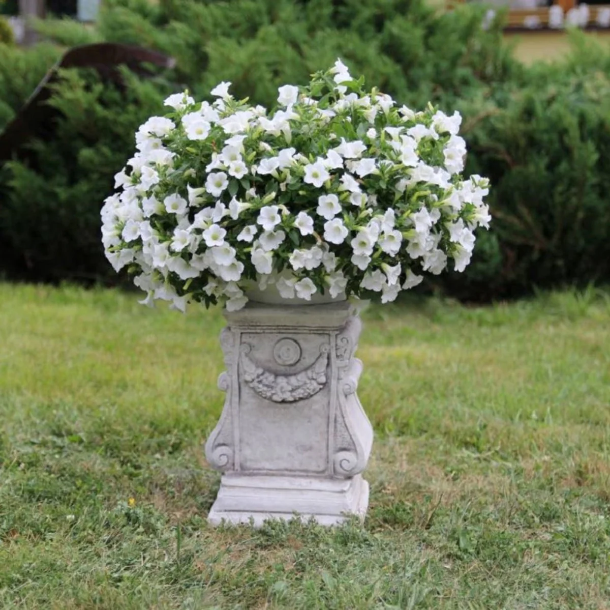 Casa Padrino pilar decorativa de jard¨ªn barroco gris A. 41 cm - Pilar de piedra de estilo antiguo - Magn¨ªfica pilar de jard¨ªn - Decoraci¨®n de terrazas y jardines barrocos