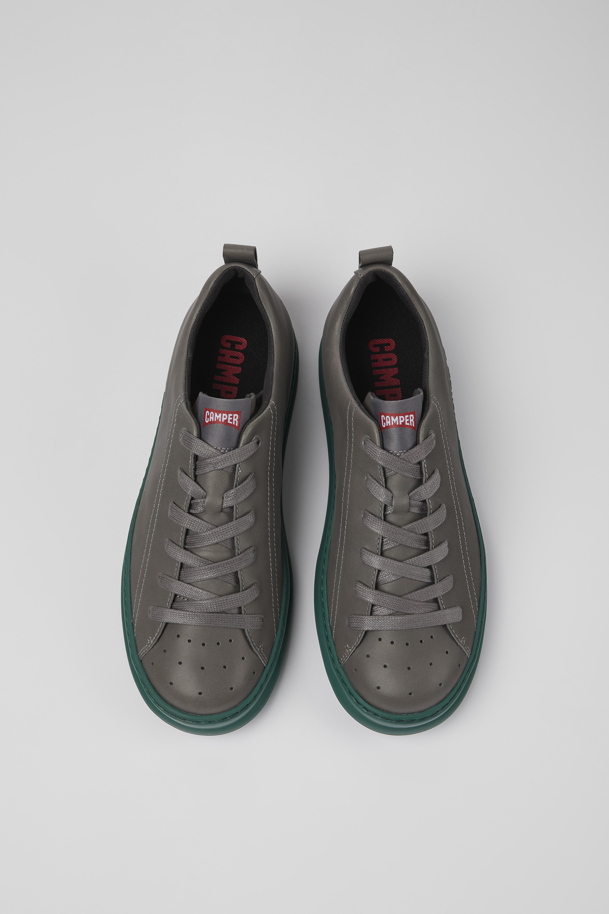 Runner - Gray leather sneakers for men