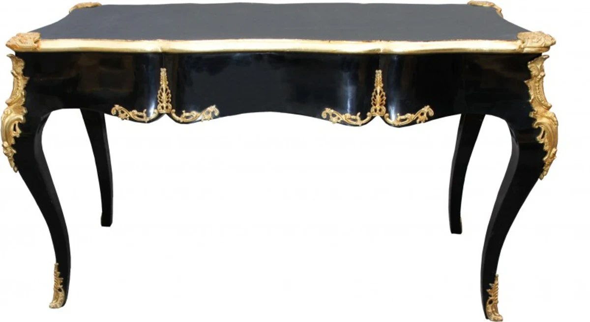 Casa Padrino luxury baroque Desk Black / Gold Secretary luxury furniture