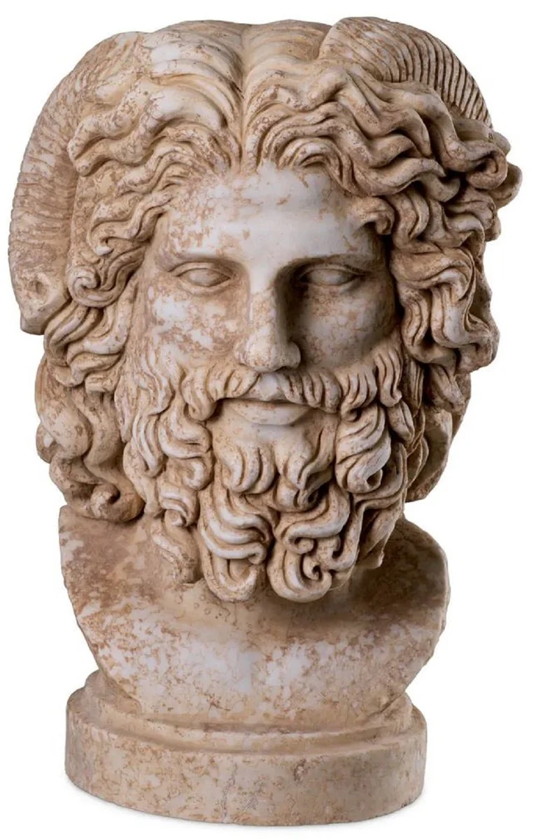 Casa Padrino busto de mármol Art Nouveau de lujo beige antiguo 26 x 20 x A. 40 cm - Escultura decorativa hecha a mano de mármol de alta calidad - Accesorios Decorativos Barrocos y Art Nouveau