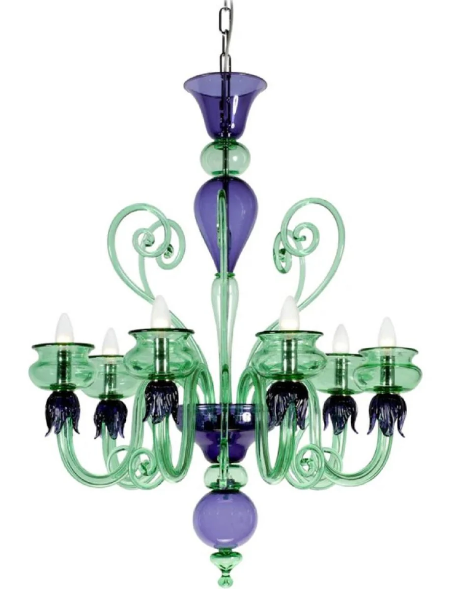 Casa Padrino ara?a de luces de cristal barroco de lujo verde / p¨²rpura ? 75 x A. 85 cm - Hecho en Italia