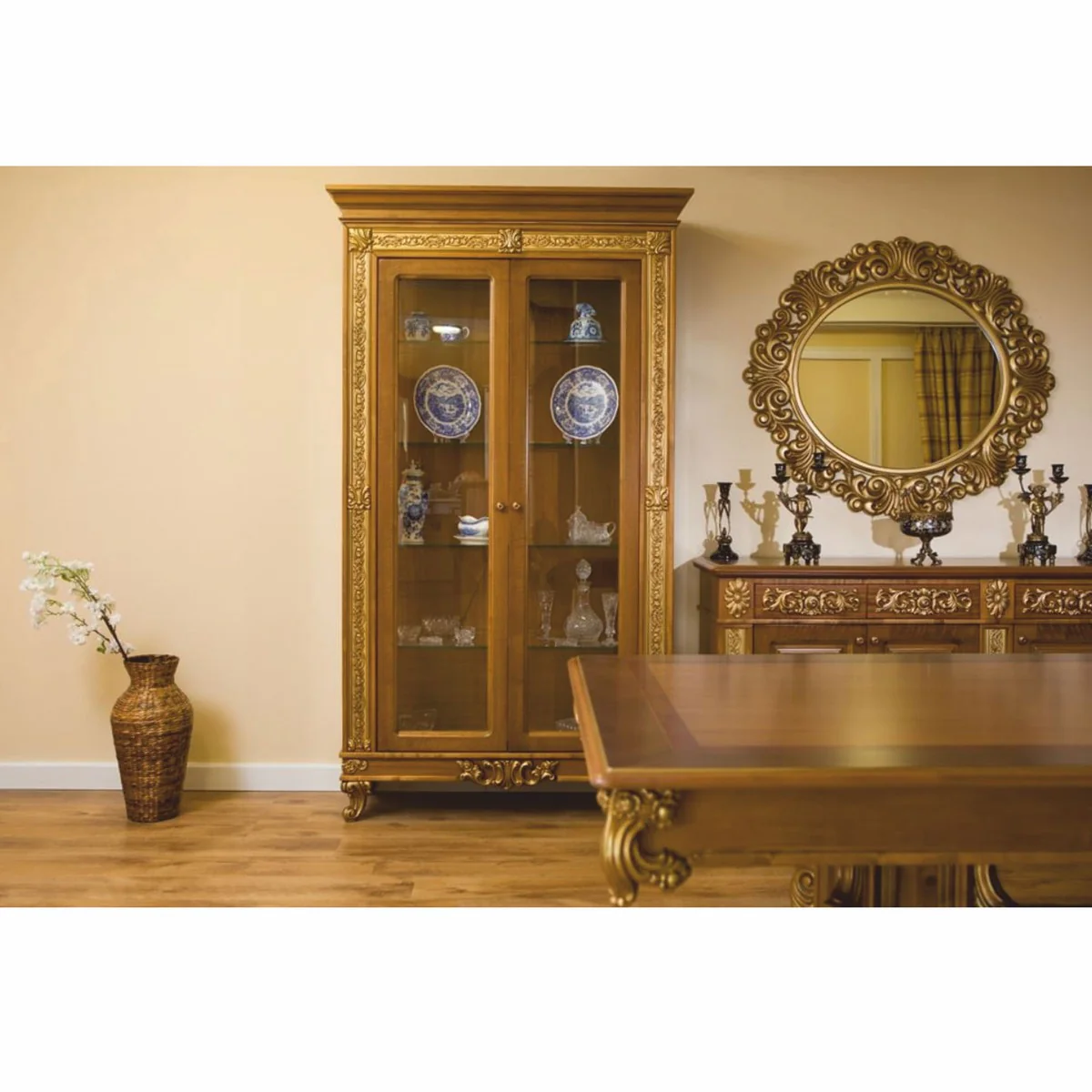 Casa Padrino mesa de comedor barroco de lujo marr¨®n / oro 310 cm - Muebles de comedor barrocos