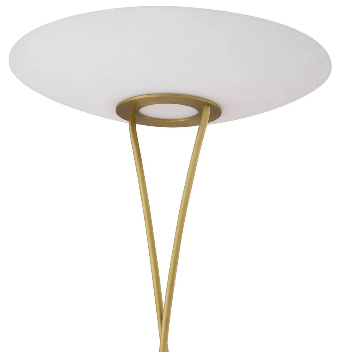 Casa Padrino lámpara de pie de lujo latón antiguo / blanco Ø 69 x A. 188 cm - Lámpara de pie con pantalla redonda de vidrio - Lámparas de pie de lujo - Luces de lujo - Muebles de lujo