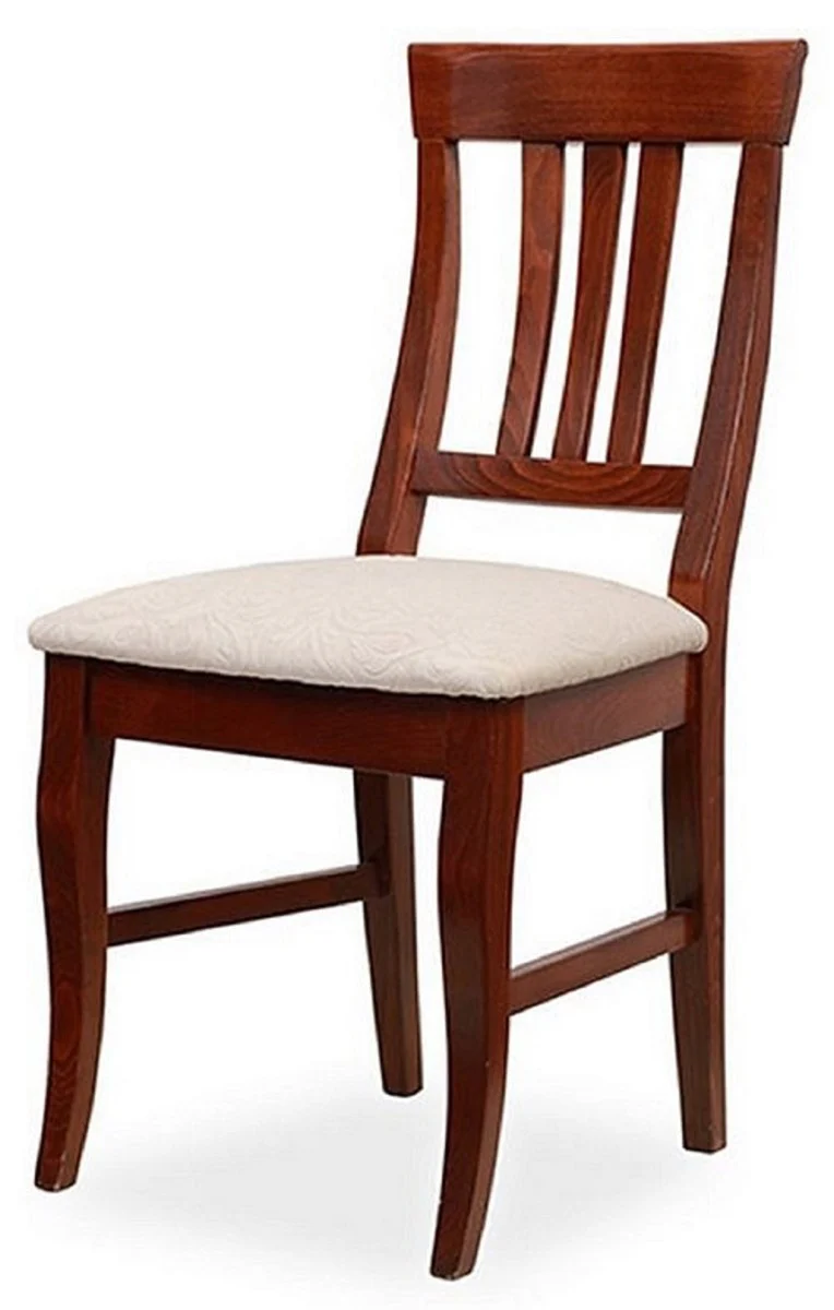 Casa Padrino conjunto de 4 sillas de comedor Biedermeier gris claro / marr¨®n oscuro 43 x 52 x A. 96 cm - Sillas de cocina de madera maciza - Muebles de Comedor de Madera Maciza Biedermeier