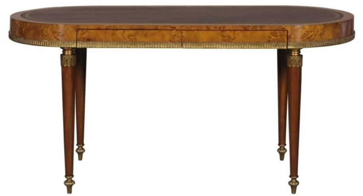 Casa Padrino escritorio de lujo de estilo Art Nouveau con 2 cajones marr¨®n claro / marr¨®n 160 x 68 x H. 77 cm - Muebles de Oficina de Lujo