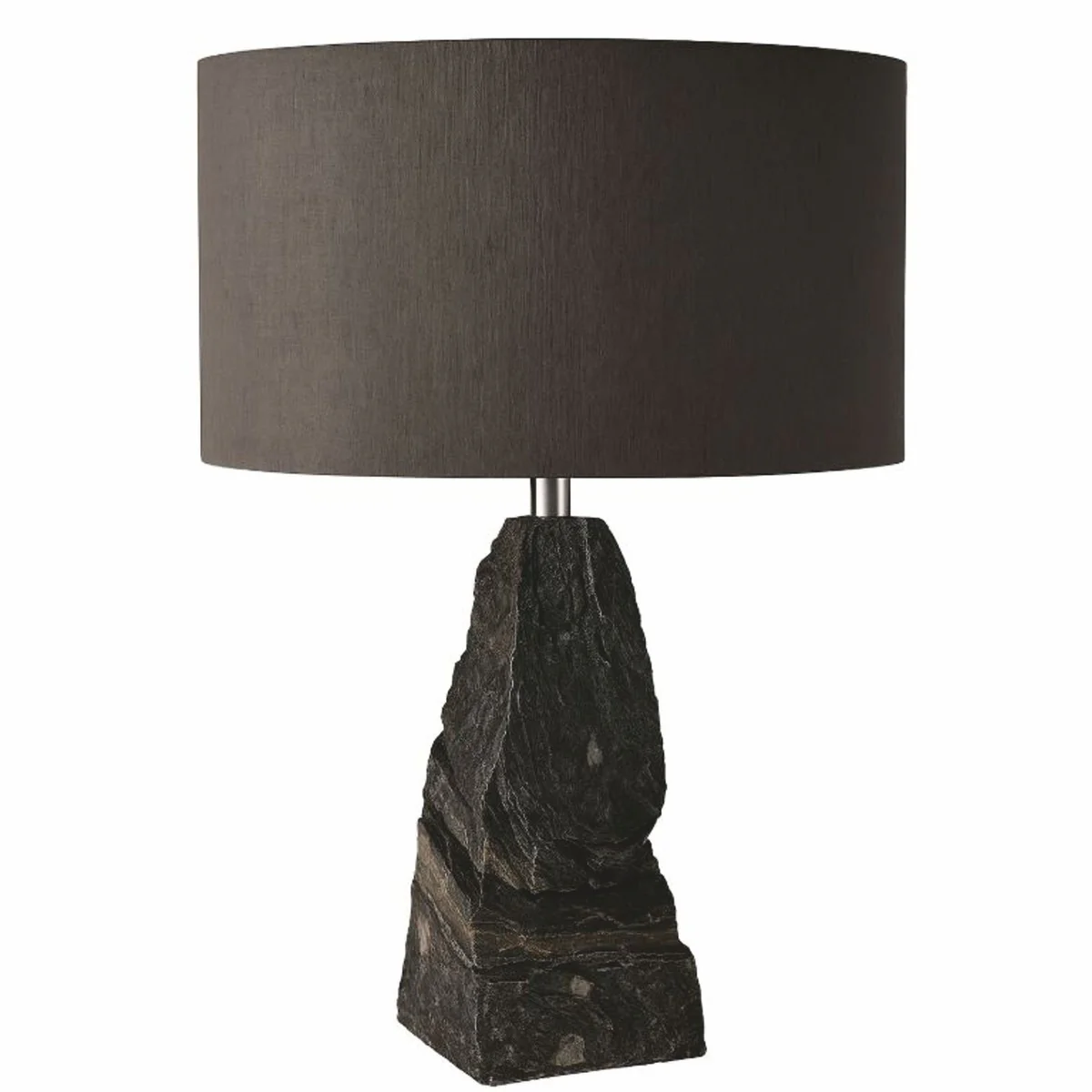 Casa Padrino l¨¢mpara de mesa de lujo de piedra natural negro / plata A. 56 cm - L¨¢mpara de escritorio