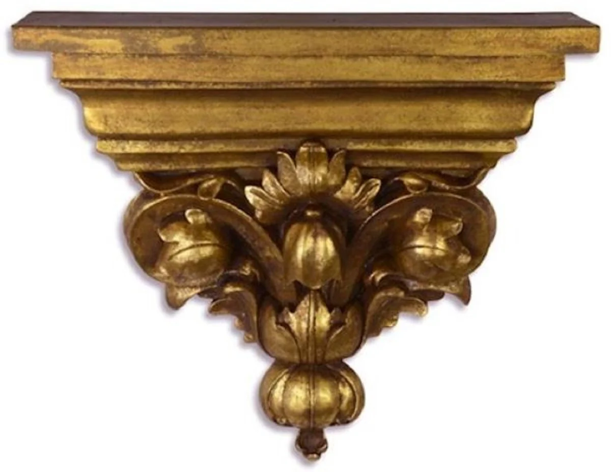 Casa Padrino consola de pared barroco de resina oro antiguo 33,3 x 9,5 x A. 28,5 cm - Decoración de Pared en Estilo Barroco