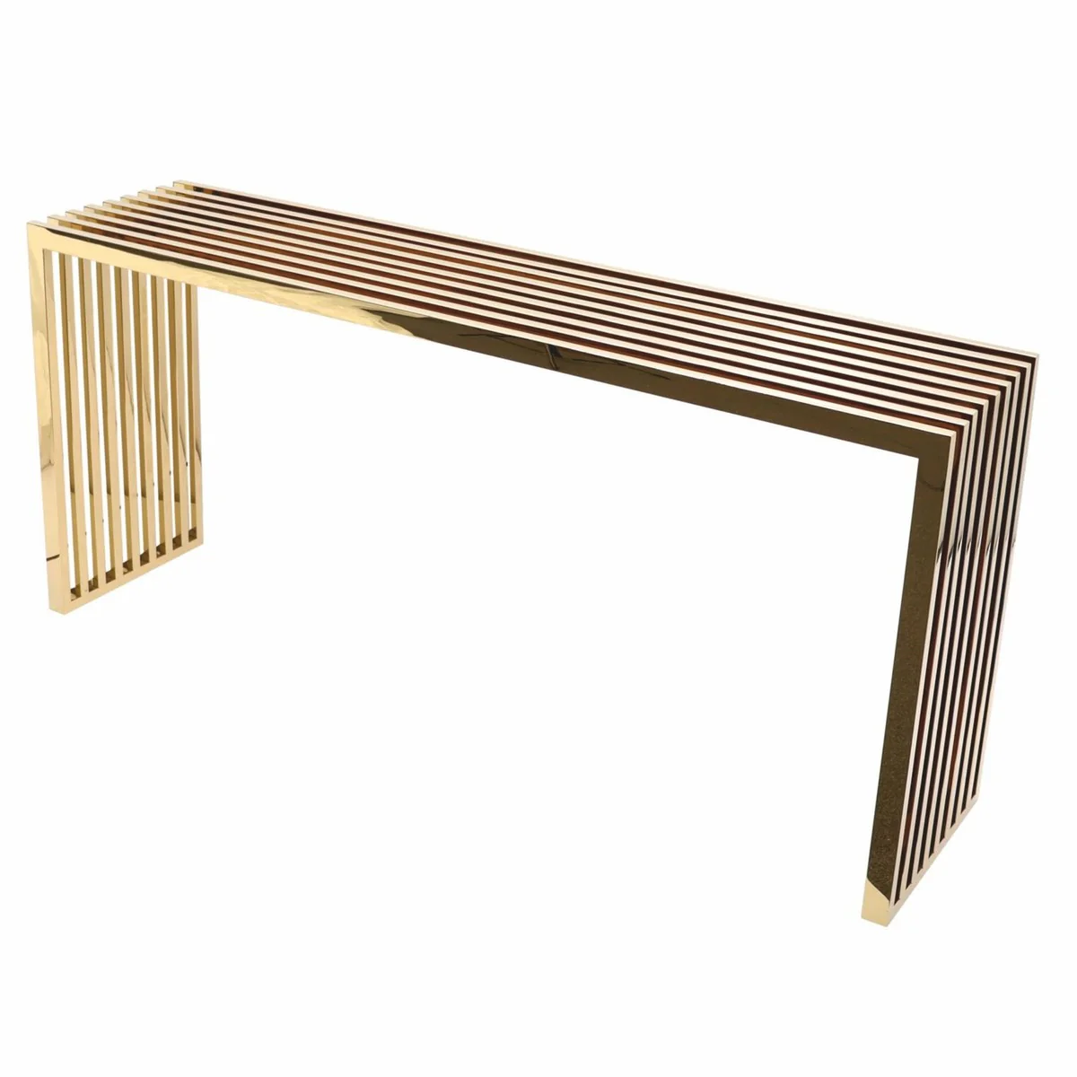 Casa Padrino consola de lujo de metal oro Al. 160 cm - Muebles de metal de lujo