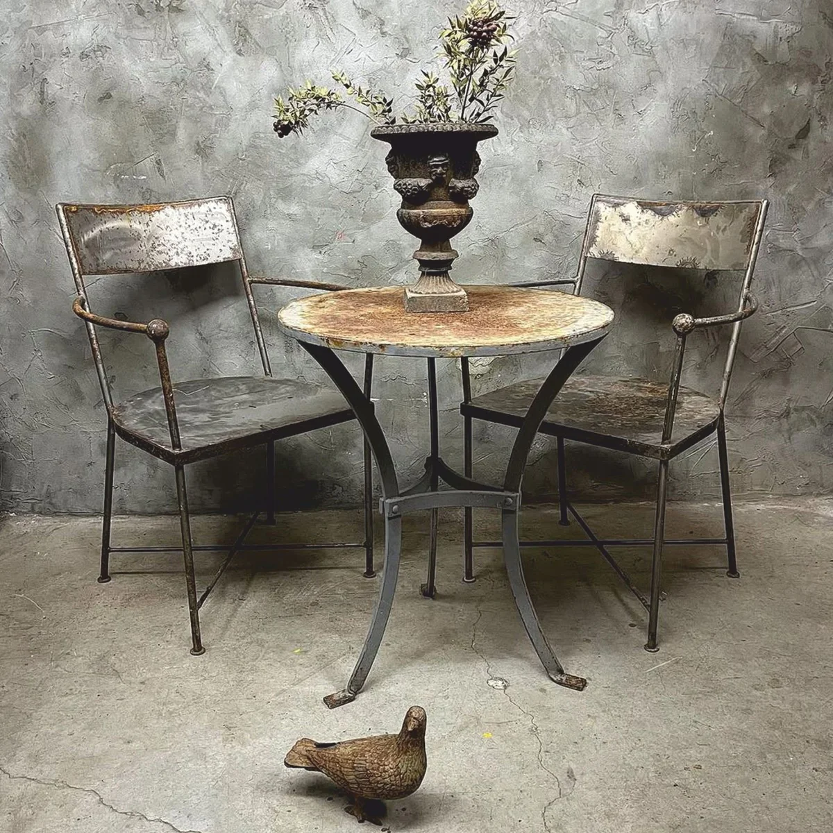 Casa Padrino conjunto de jard¨ªn de metal Art Nouveau - Muebles de jard¨ªn nost¨¢lgicos