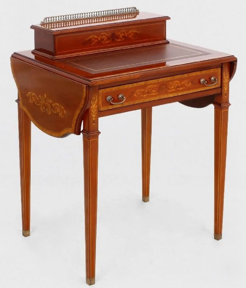 Casa Padrino secreter Art Nouveau de lujo marr¨®n - Escritorio de madera maciza hecho a mano - Mobiliario de Oficina Barroco y Art Nouveau