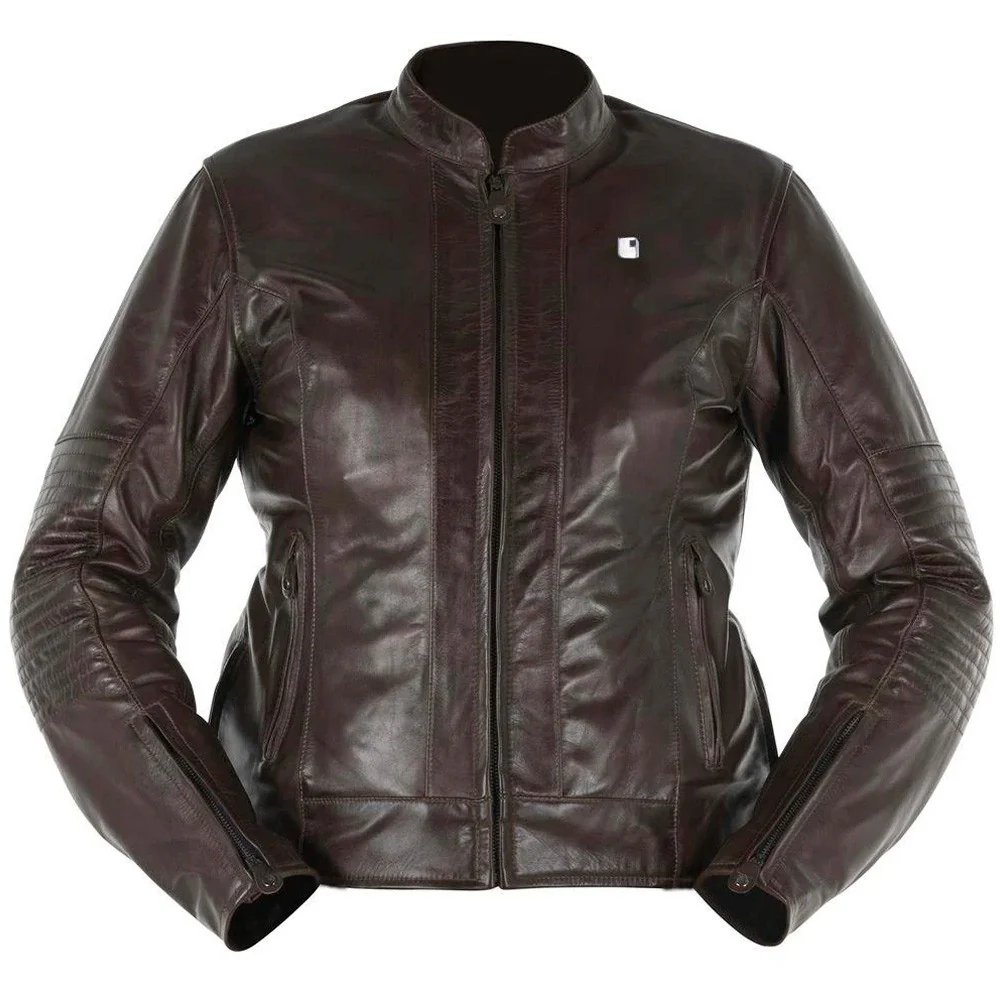 CHAQUETA PIEL OVERLAP DONATELLA MARRON