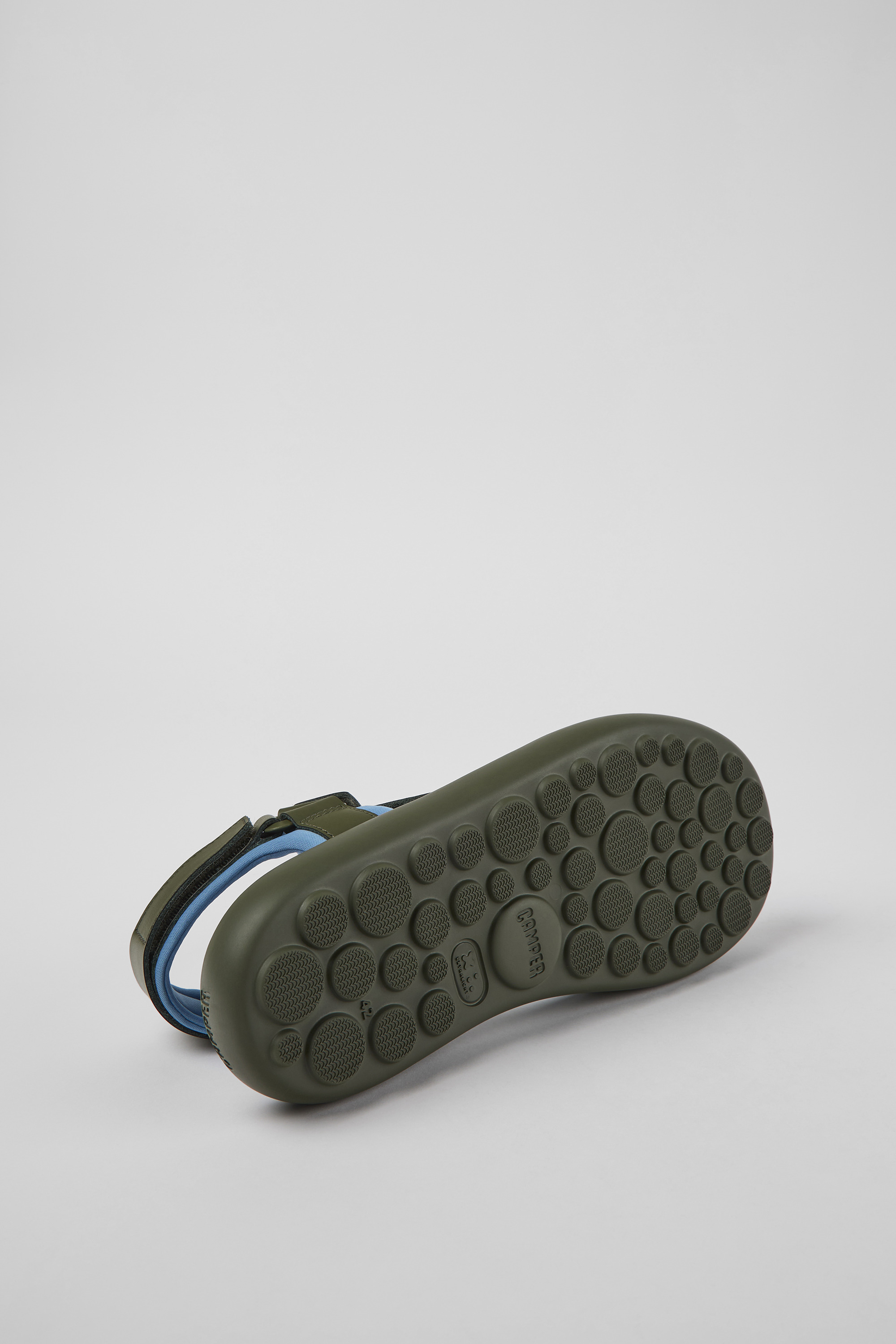 Pelotas Flota - Green and blue leather and textile sandals for men