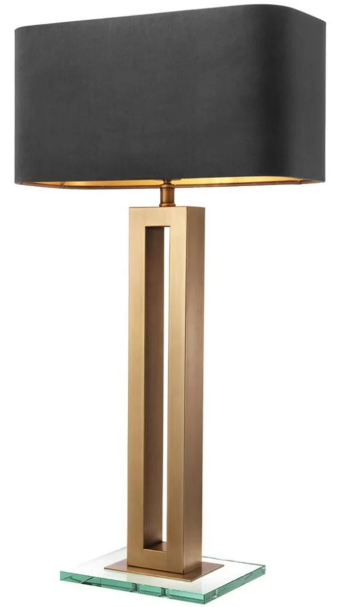 Casa Padrino lámpara de mesa de lujo latón antiguo / negro 45 x 22 x H. 84,5 cm - Lámpara de Mesa de Hotel y Restaurante