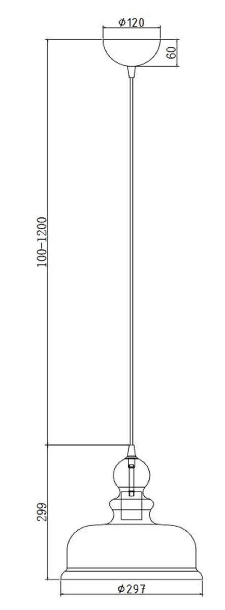 Casa Padrino lámpara colgante bronce / ámbar Ø 29,7 x H. 29,9 cm - Lámpara Colgante con Pantalla de Vidrio Redonda