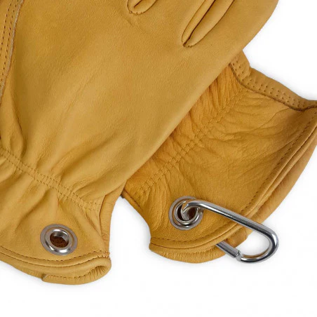 North Star Bush Gloves amarillos - Guantes de trabajo con mosquetón