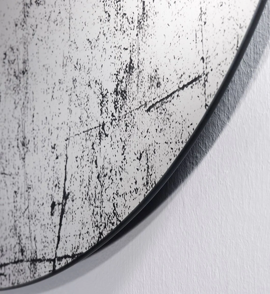 Casa Padrino espejo de pared de dise?o negro 76 x H. 110 cm - Espejo de la Sala de Estar de Lujo