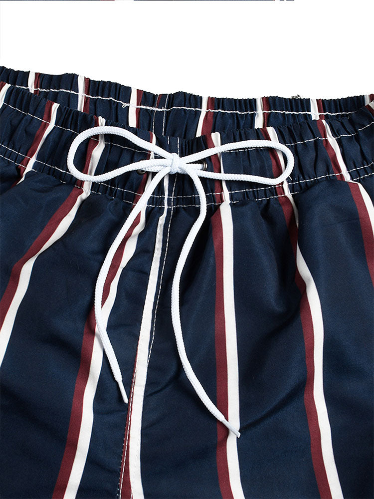 Striped Print Swim Shorts