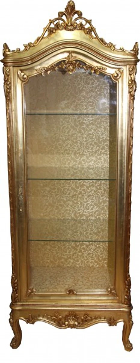 Casa Padrino Baroque showcase Gold H 200 cm, W 70 cm, depth 45 cm - display cabinet - cupboard