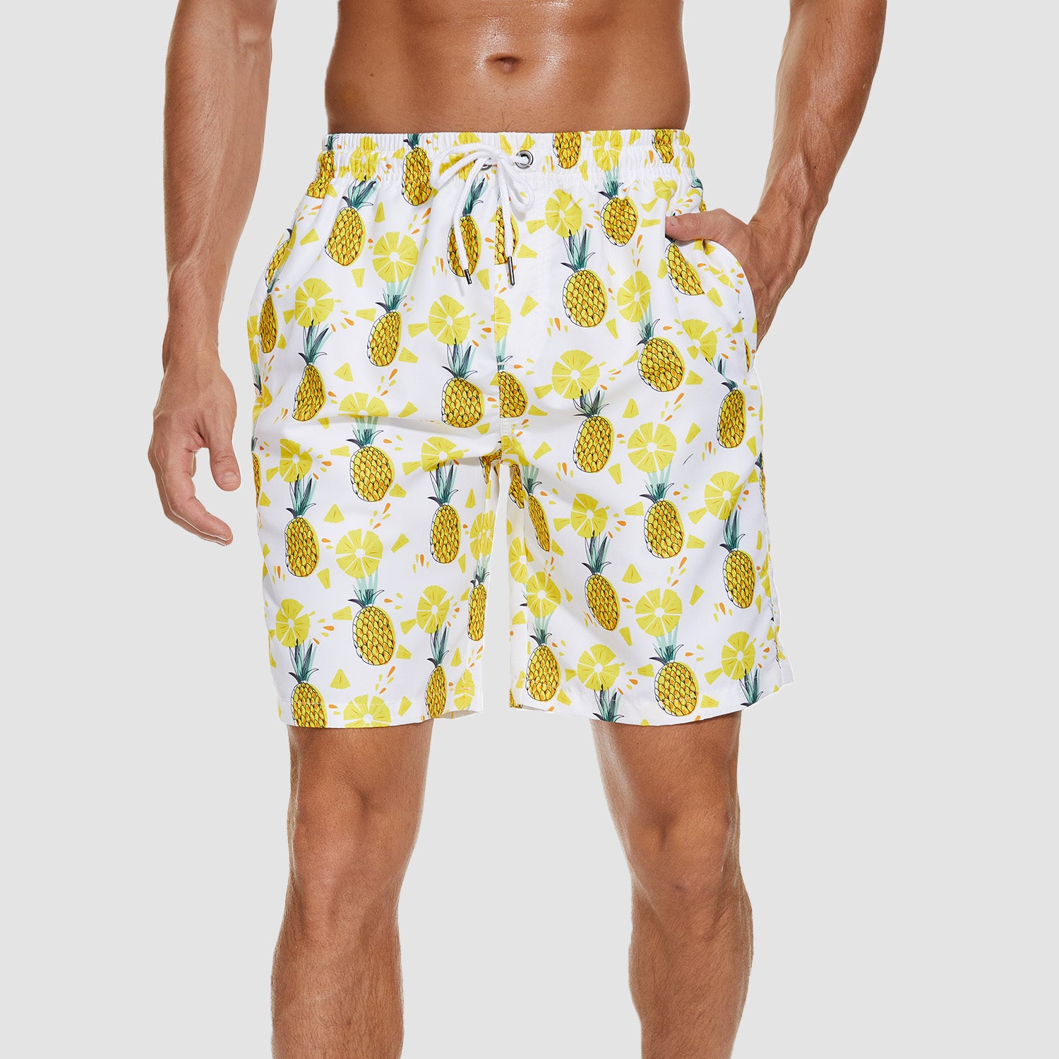 Swimming Trunks with Mesh Liner Quick Dry Funny Beachwear Shorts