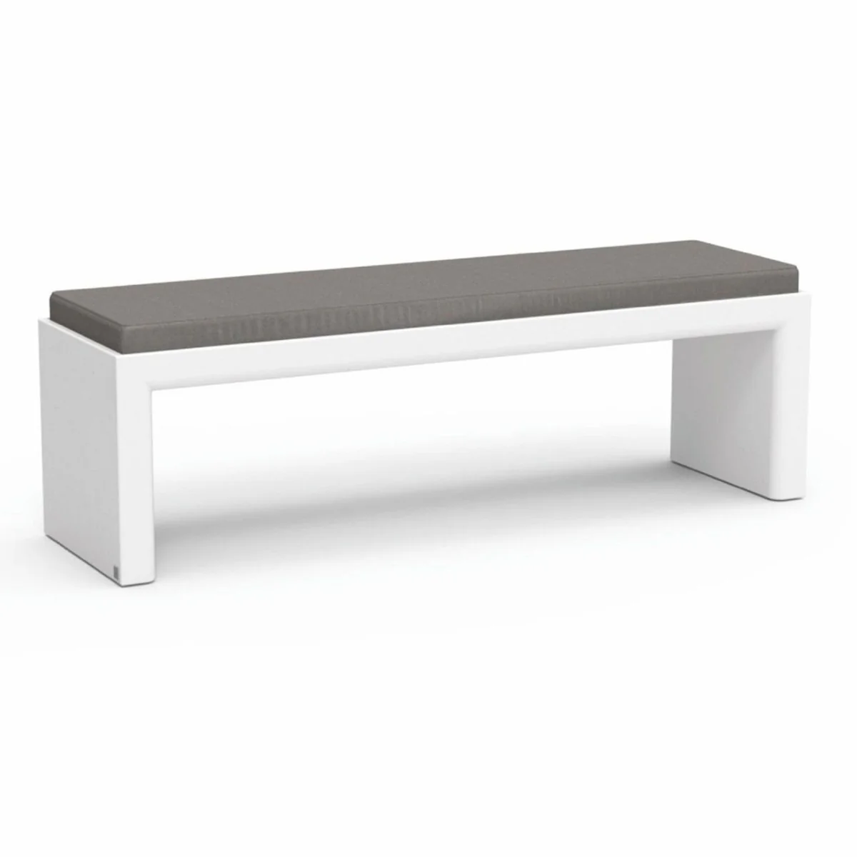 Casa Padrino banco de jard¨ªn de lujo gris oscuro / blanco mate 150 cm - Banco para exterior