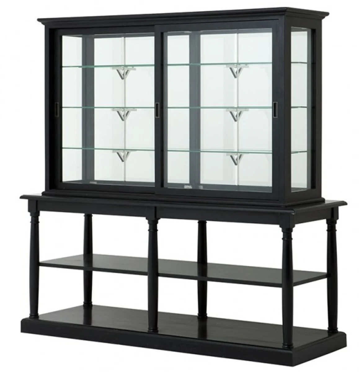 Luxury Glass display cabinet with storage Store Equipment Store & Hotel Furniture Nortbrook - Luxury category - Oak - Antique Black Finish - Display cabinet