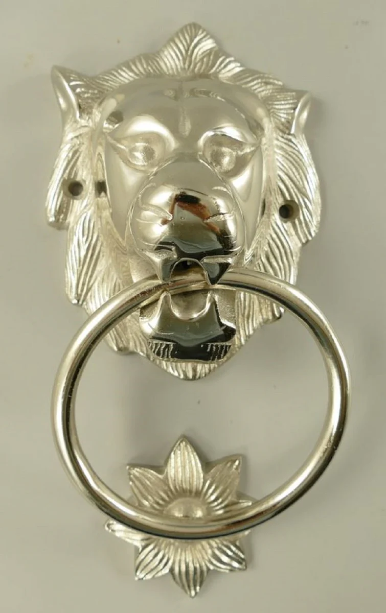 Casa Padrino aldaba barroco de aluminio le¨®n plata A. 28 cm - Accesorios decorativos barrocos