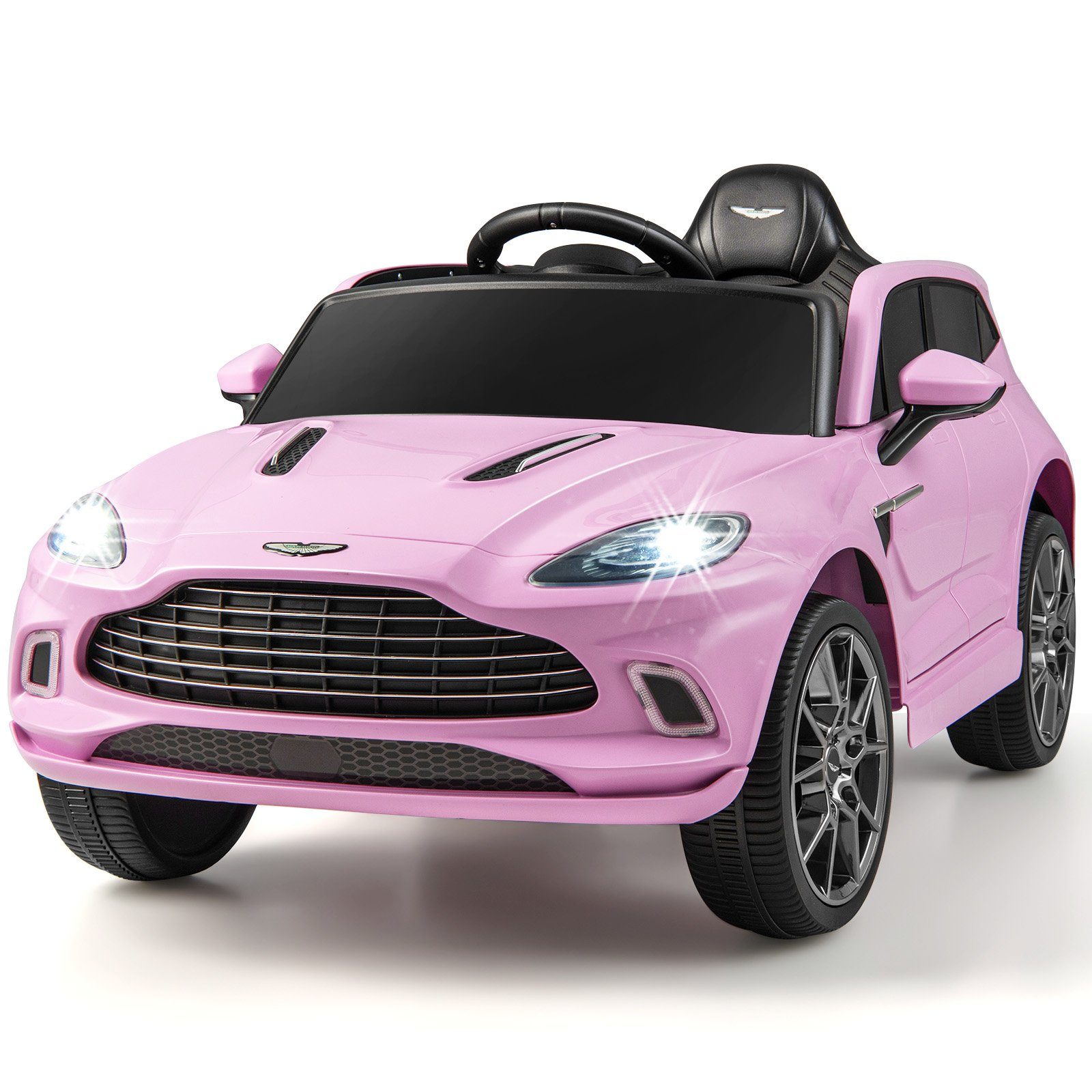 COSTWAY Elektro-Kinderauto 12V Aston Martin, mit verriegelbaren Türen & LED