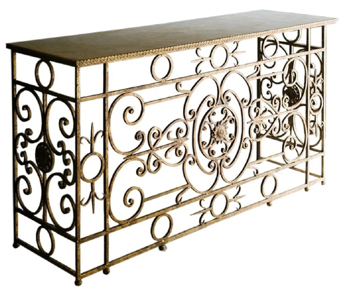 Casa Padrino consola barroco de lujo blanco / oro antiguo 172 x 51 x H. 95 cm - Muebles Barrocos