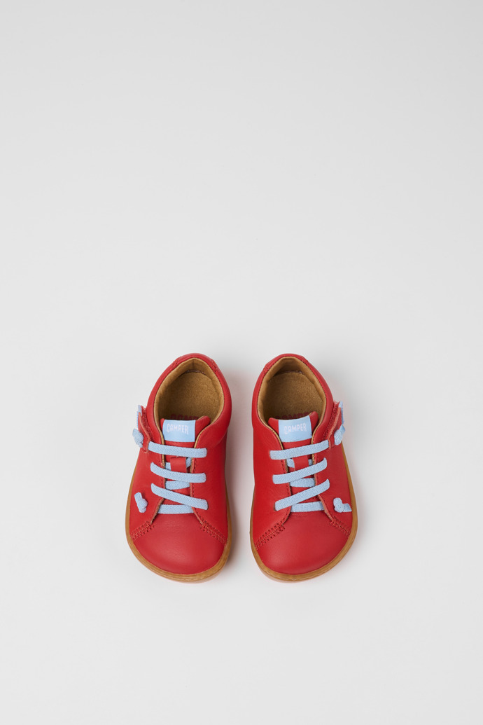 Peu Red leather shoes for children