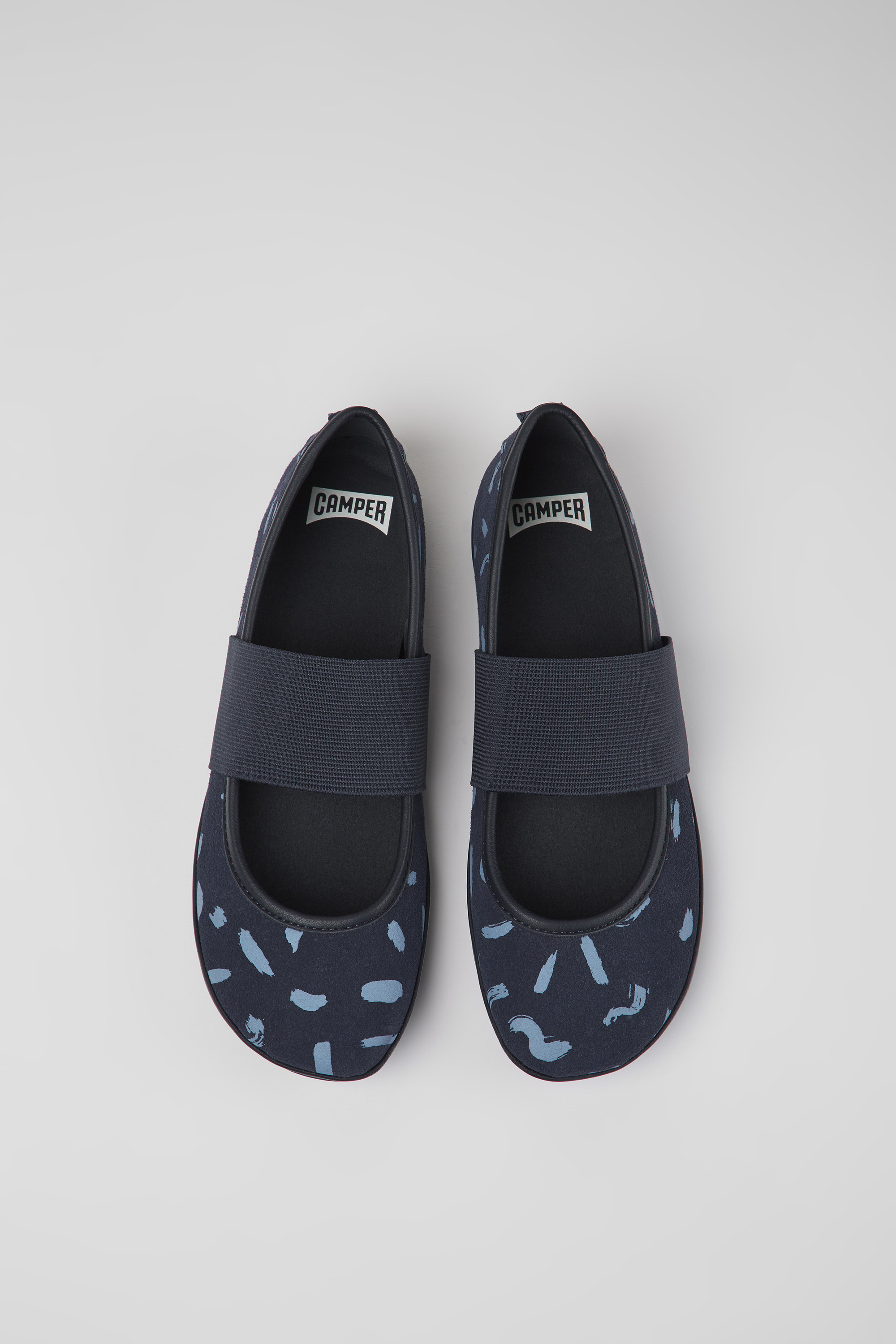 Right - Multicolored nubuck and leather ballerinas for women