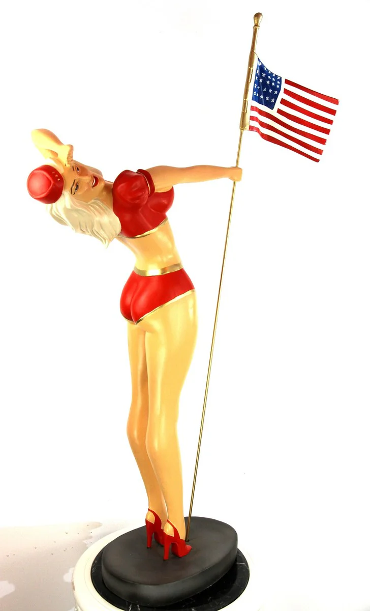 Casa Padrino figura decorativa señora EE.UU A. 110 cm - Escultura decorativa resistente a la intemperie - Decoración salón - Decoración jardín - Decoración terraza