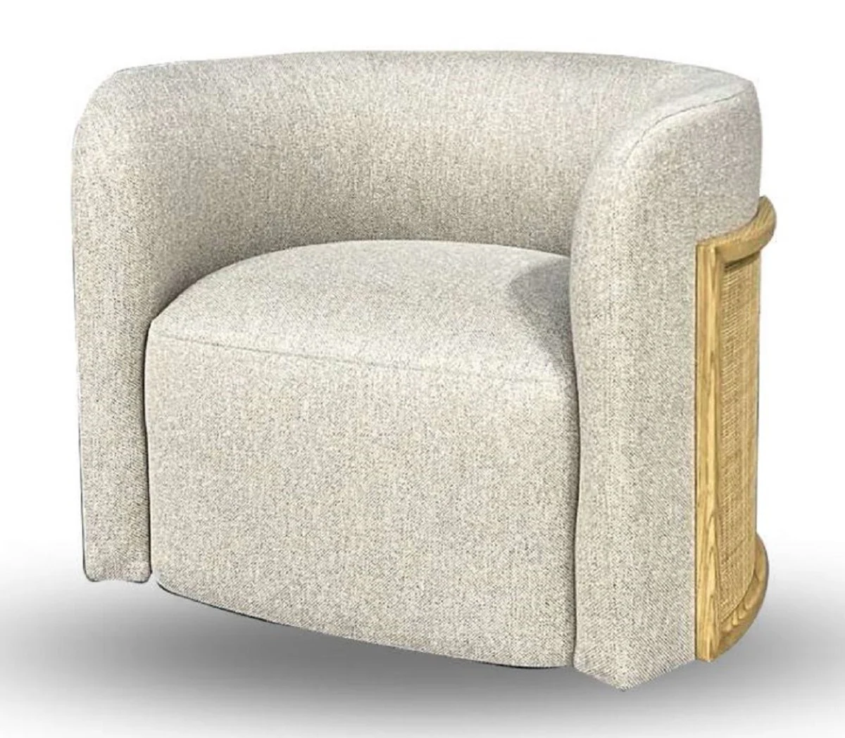 Casa Padrino sill¨®n de lujo gris / natural 93 x 75 x A. 69 cm - Sill¨®n de sal¨®n - Sill¨®n de hotel - Muebles de sal¨®n - Muebles de hotel - Muebles de lujo - Interiores de sal¨®n - Interiores de lujo