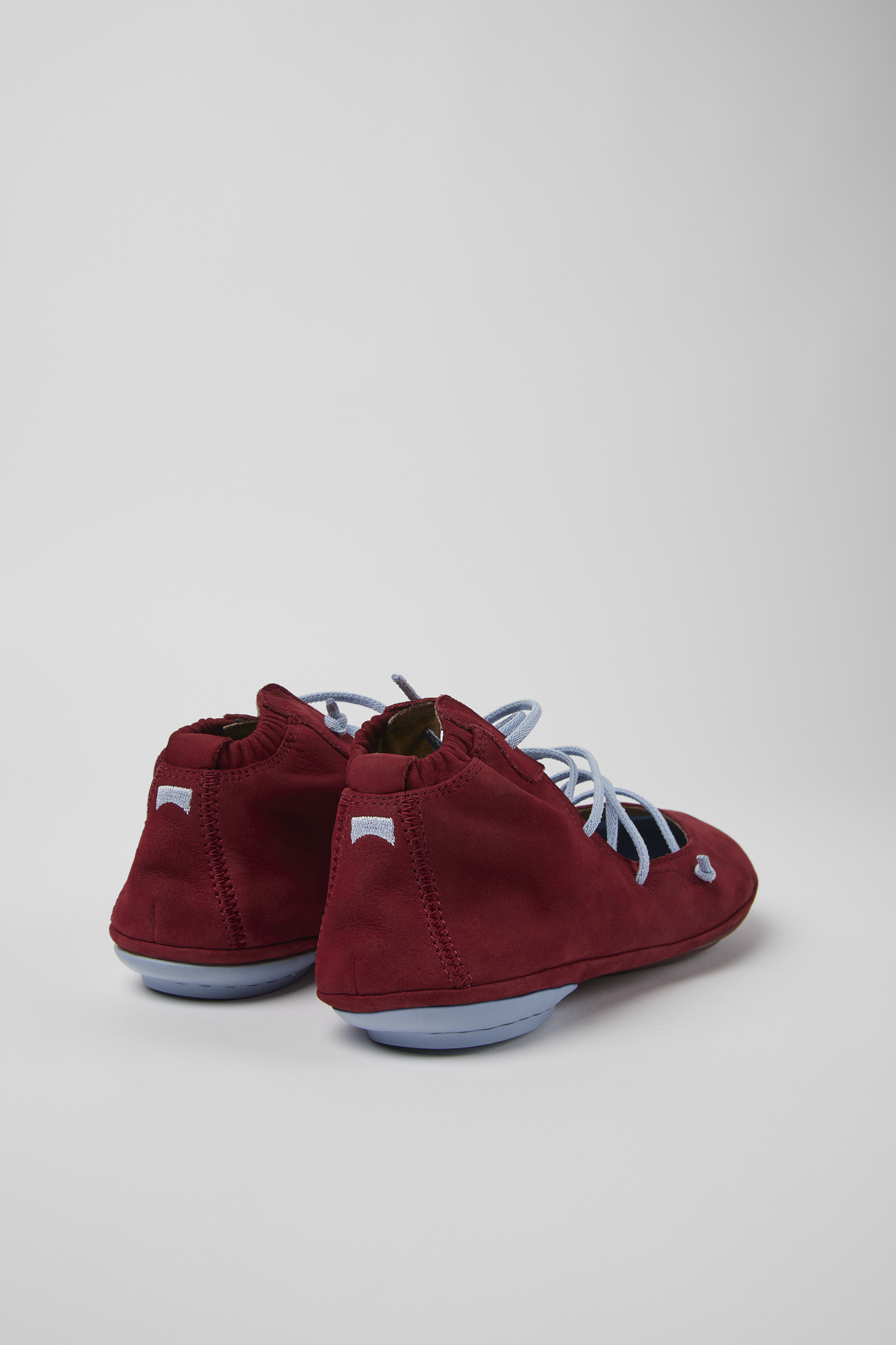 Right - Burgundy and blue nubuck shoes for women