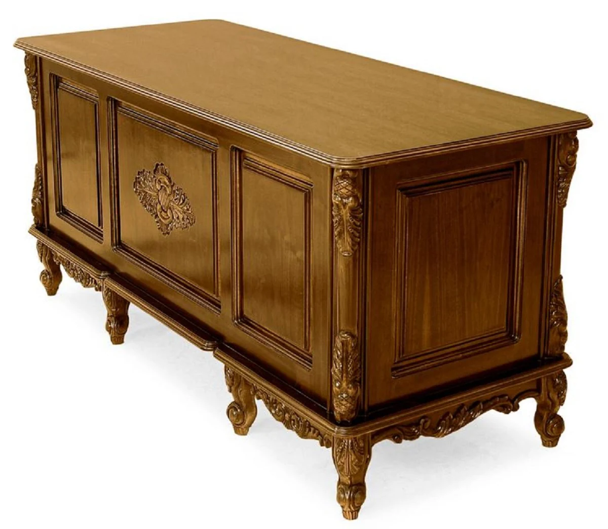 Casa Padrino escritorio barroco de lujo marron oscuro - Magn¨ªfica mesa de oficina de madera maciza - Muebles de oficina de lujo en estilo barroco - Muebles barrocos - Muebles de oficina barrocos