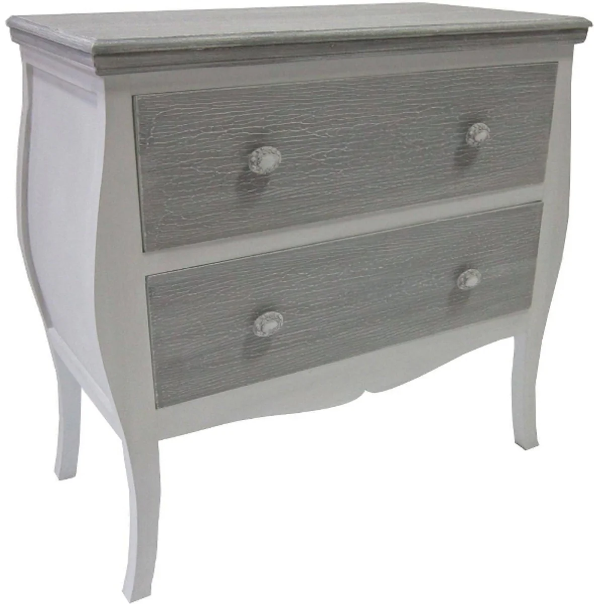 Casa Padrino country style chest with 2 drawers antique white / gray 77 x 40 x H. 78 cm - Country Style Furniture