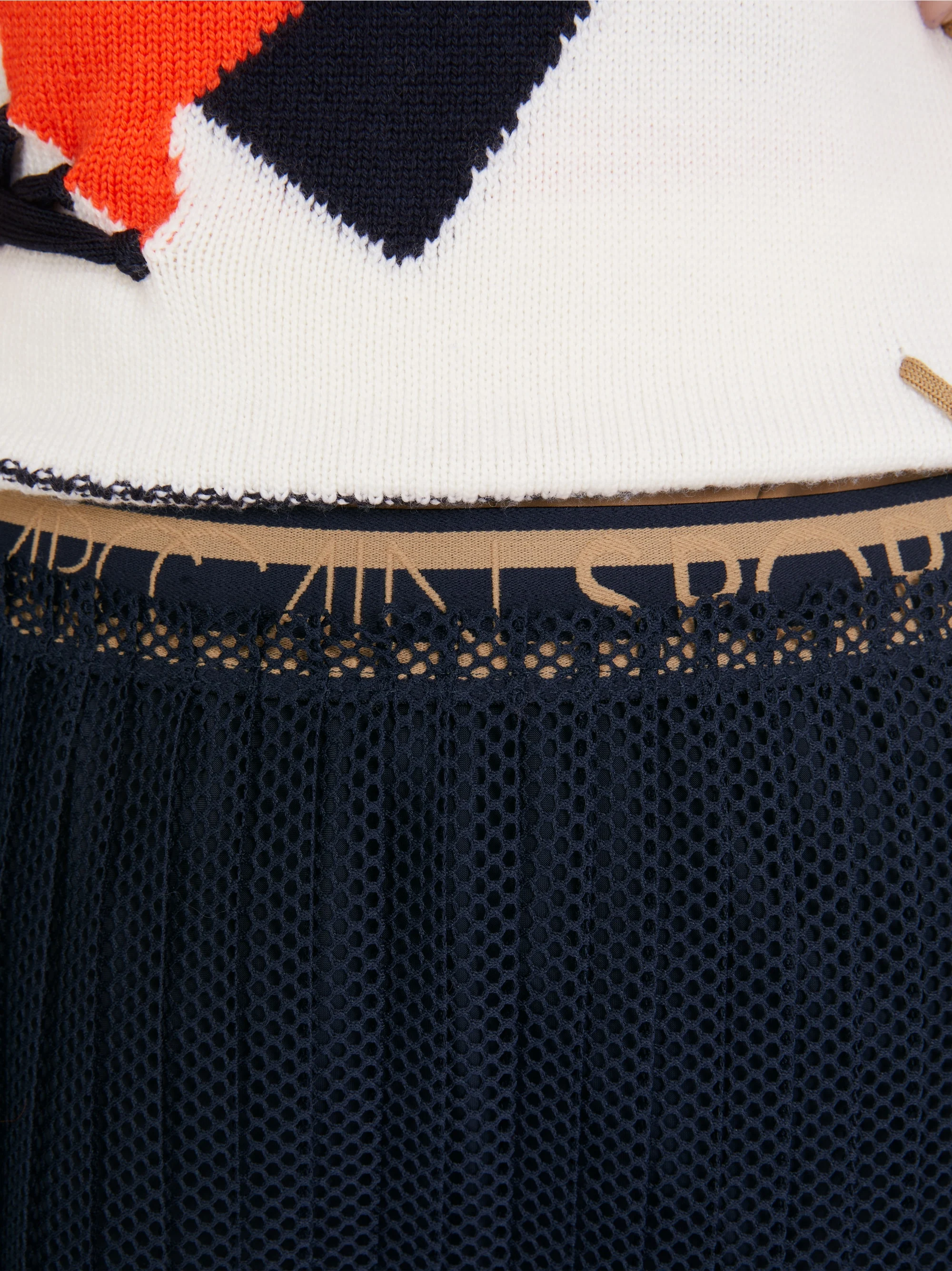 Marc-Cain Short pleated net skirt