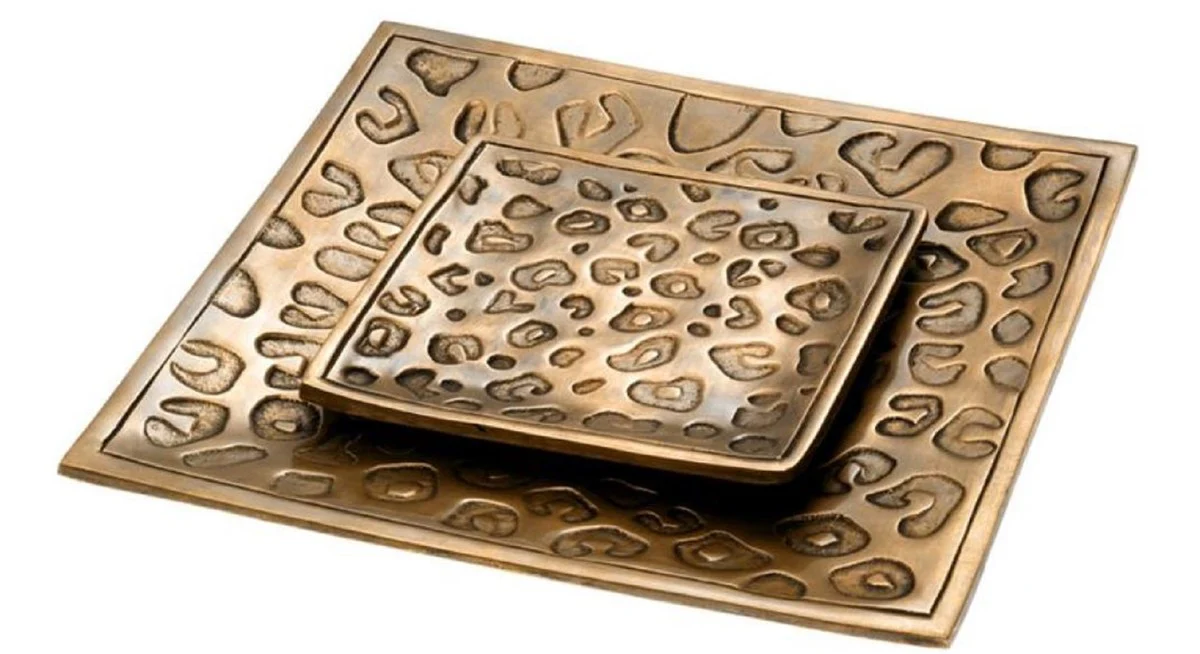 Casa Padrino conjunto de bandeja de servicio de lat¨®n de lujo lat¨®n vintage - Accesorios de Gastronom¨ªa