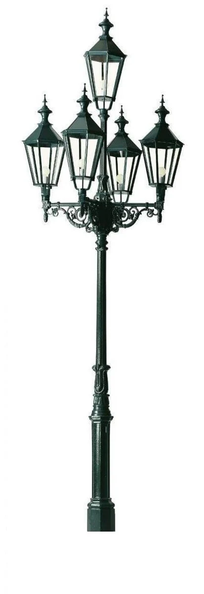 Casa Padrino lámpara de jardín 146 x 146 x H. 475 cm - Varios Colores - Lámpara de Exterior de Aluminio Fundido a Mano Nostálgica con Base de Hierro Fundido