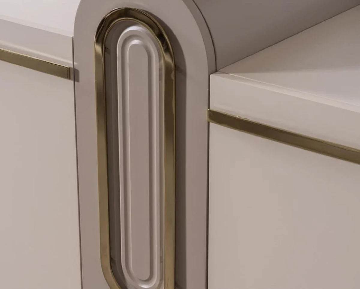 Casa Padrino aparador de lujo con espejo de pared gris claro / gris / oro - Muebles de lujo