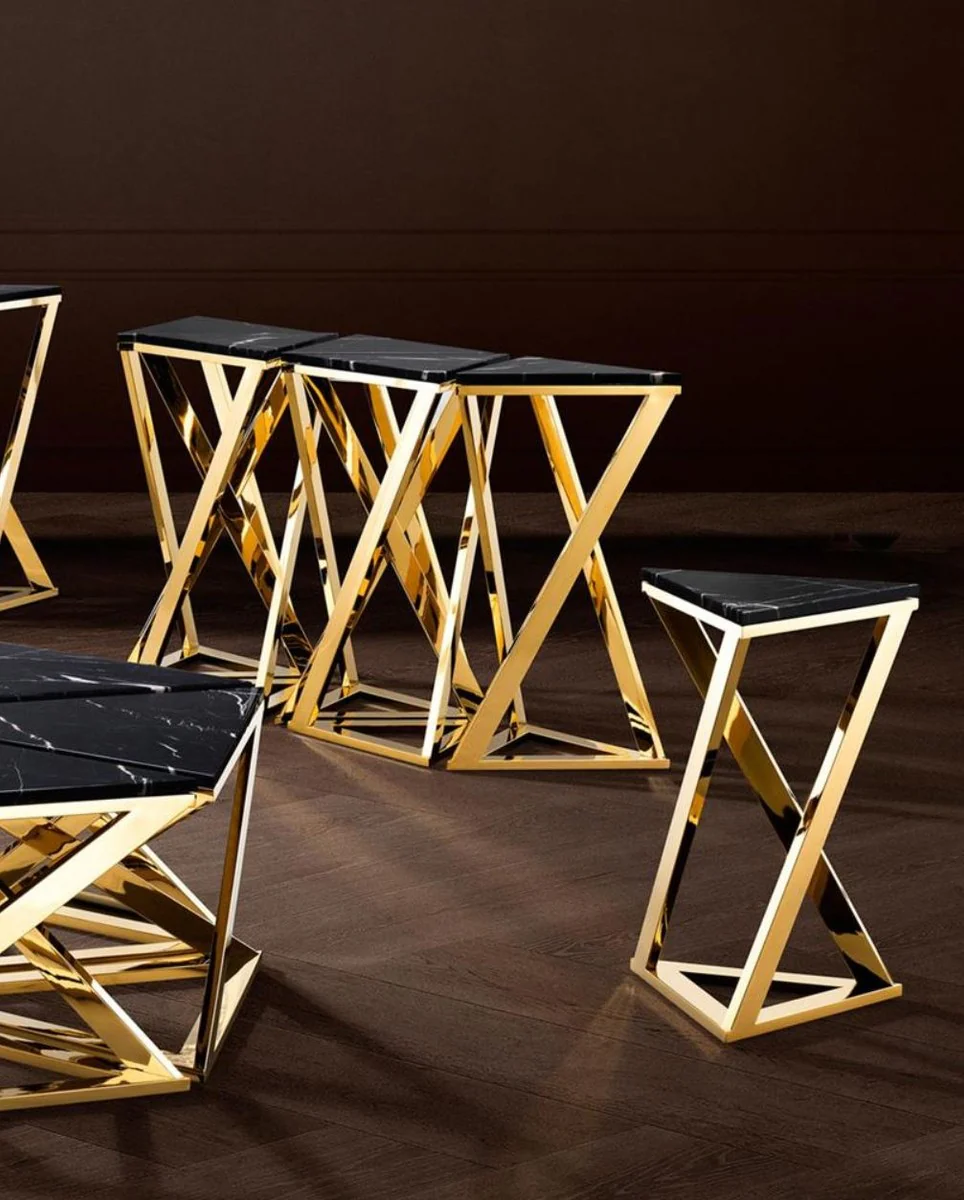 Casa Padrino de dise?o de lujo mesa auxiliar de oro 43 x 37 x 65,5 cm - H. edici¨®n limitada