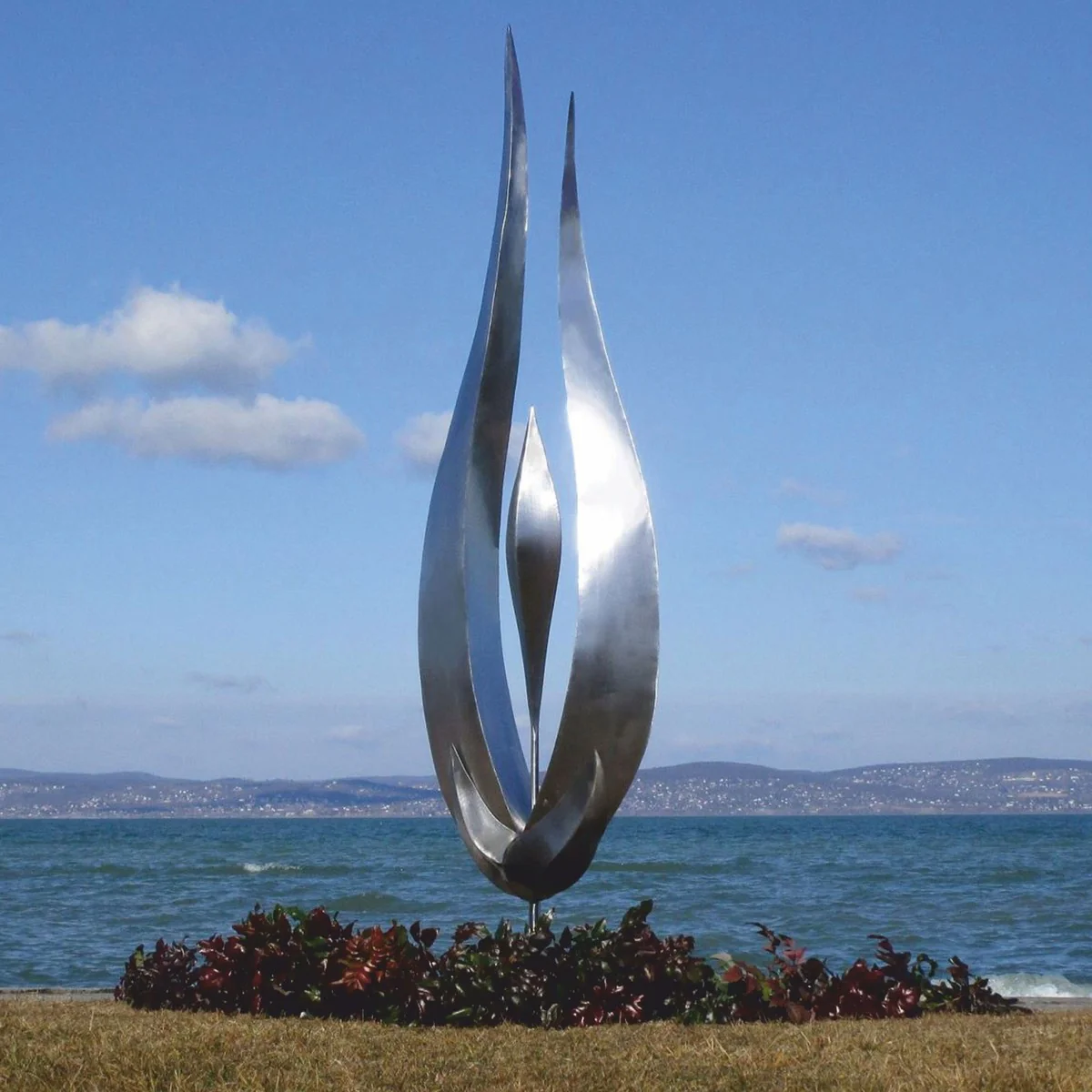 Casa Padrino escultura de lujo de acero inoxidable plata A. 230 cm - Decoraci¨®n met¨¢lica de jard¨ªn